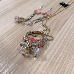 Betsey Johnson BLING RING necklace and earring set!
